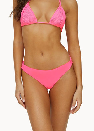 Ruched Full Bottom in Vivid Pink - PQ Swim