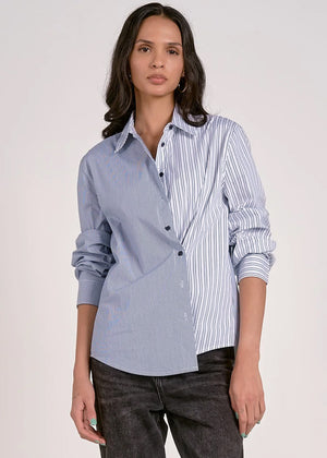 Stripe Blouse in Blue - Elan