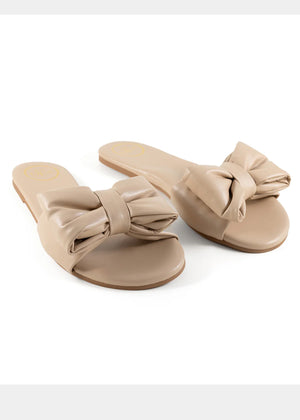 Rafie Bow Slide Sandal in Bistro - Solei Sea