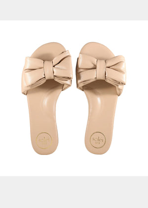 Rafie Bow Slide Sandal in Bistro - Solei Sea