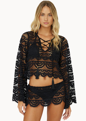 Noah Crop Top in Midnight - PQ Swim