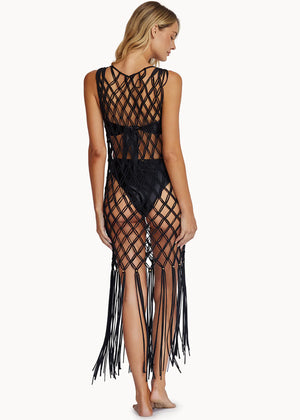 Beaded Brynn Cover Up Dress in Midnight - PQ Swim