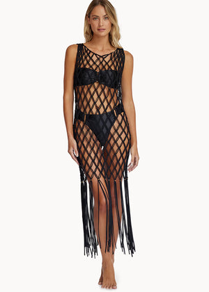 Beaded Brynn Cover Up Dress in Midnight - PQ Swim