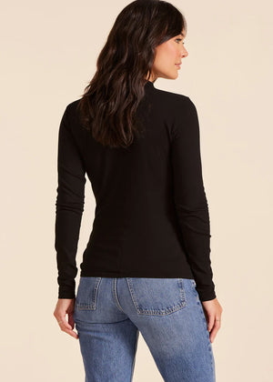 Long Sleeve Mock Neck in Black - Bobi