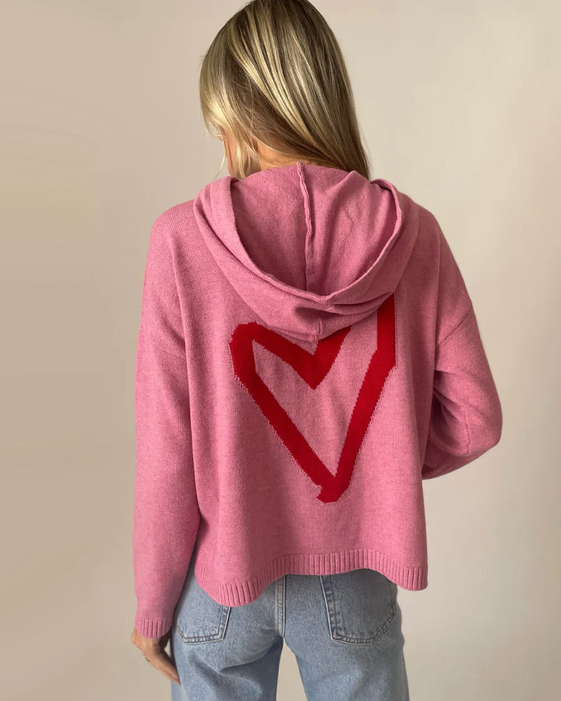 Pink heart hot sale sweatshirt