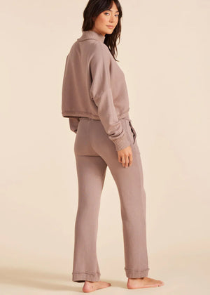 Mixed Wide Leg Cargo Pant in Mushroom - Bobi