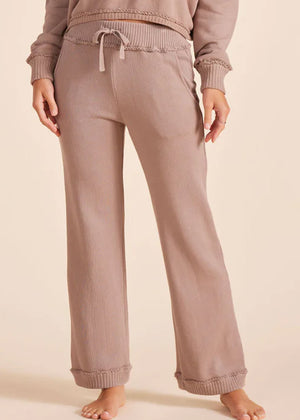 Mixed Wide Leg Cargo Pant in Mushroom - Bobi