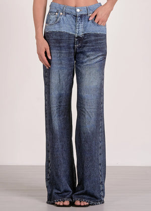 Two Tone Denim Knit Pant - Elan