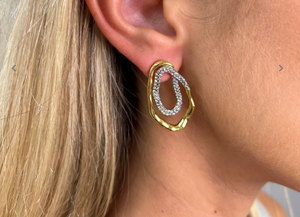 Harper 2tn pave earring- Sahira