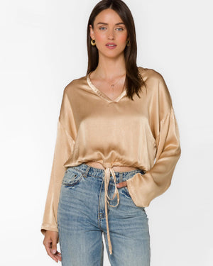 Sedona Long Sleeve V Neck in Sesame - Velvet Heart