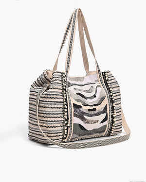 America & Beyond Metallic Sands Tote