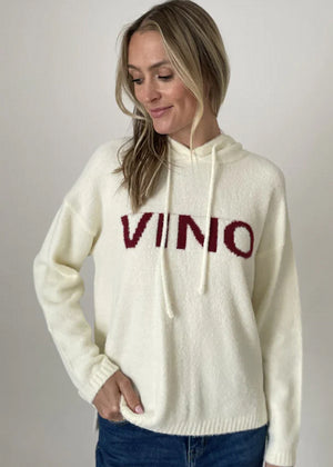 Vino Graphic Sweater in Off White - Six/Fifty