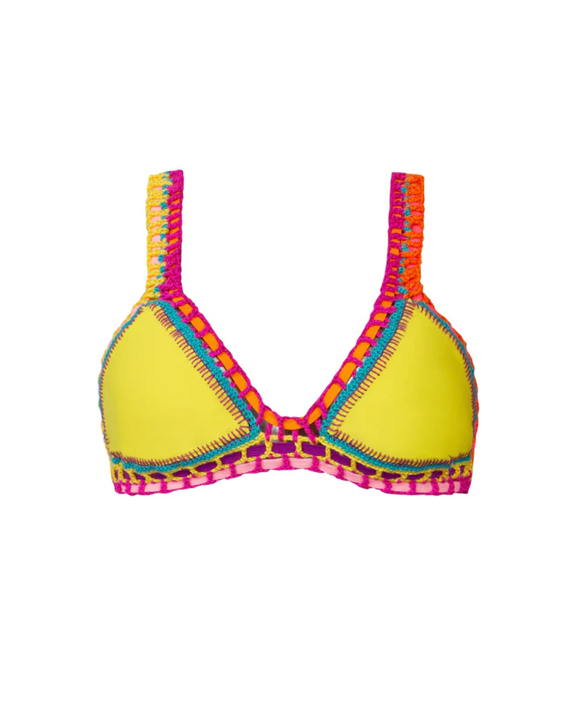 Yellow Crochet Bikini - Ferrarini Dandelion Swim Top – PQ Swim (PilyQ)
