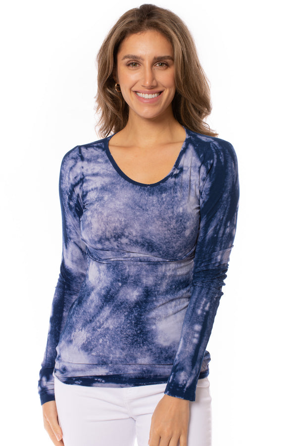 Hard Tail Forever - Supima/Lycra Long Sleeve Scoop Tee (SL-69, Tie-Dye  Cumulus)