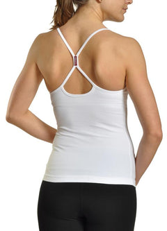 Long Spaghetti Tank w/Bra (Style 586, White) by Hard Tail Forever