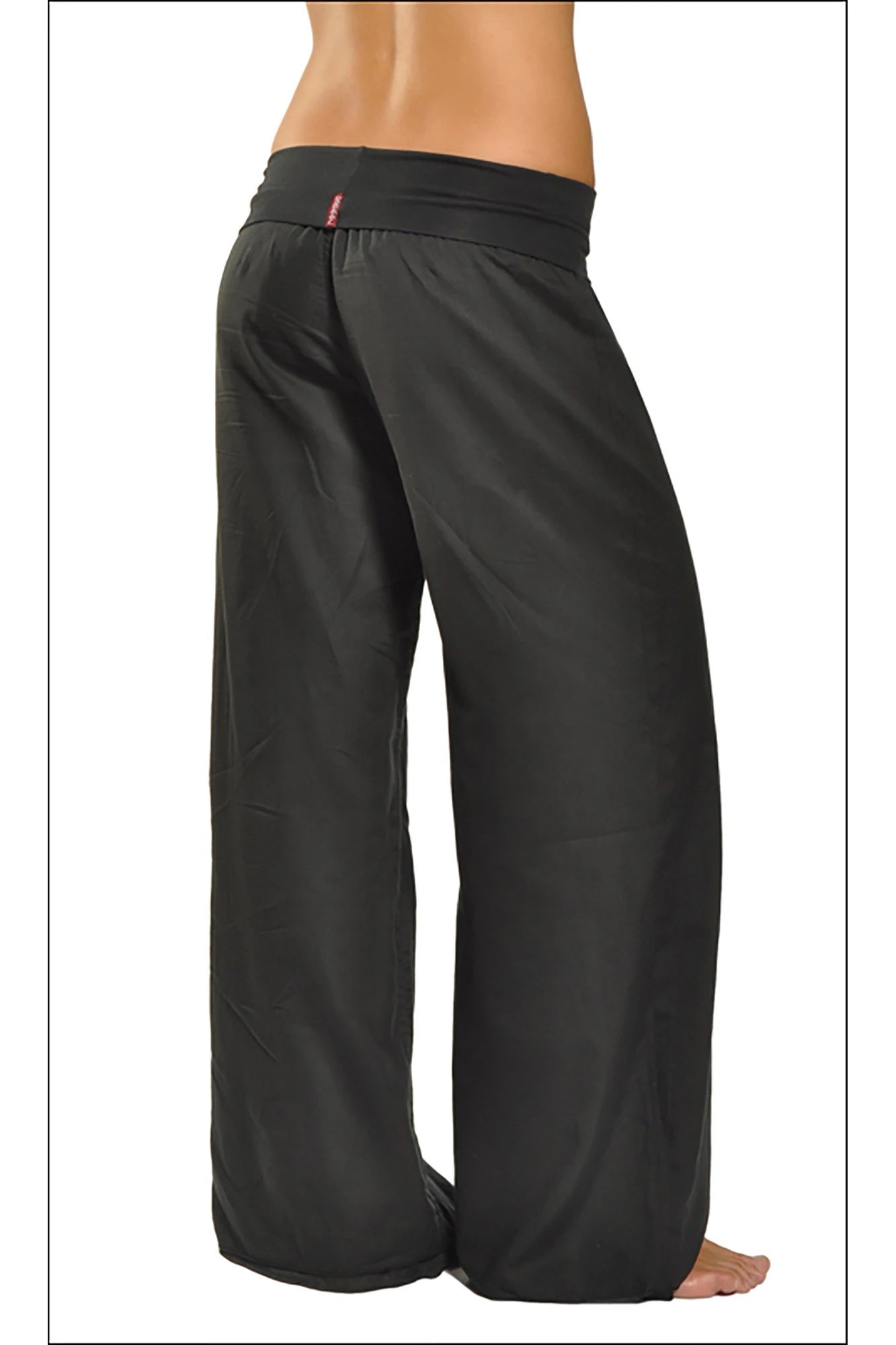 Buy Hard Tail Wide Leg Fold Over Waist Yoga Pants (M, Black